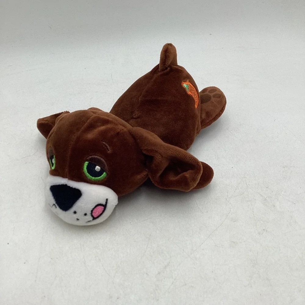 Brown Puppy Dog Plush Stuffed Animal Green Eyes Pepper Icon 9 Inch‎